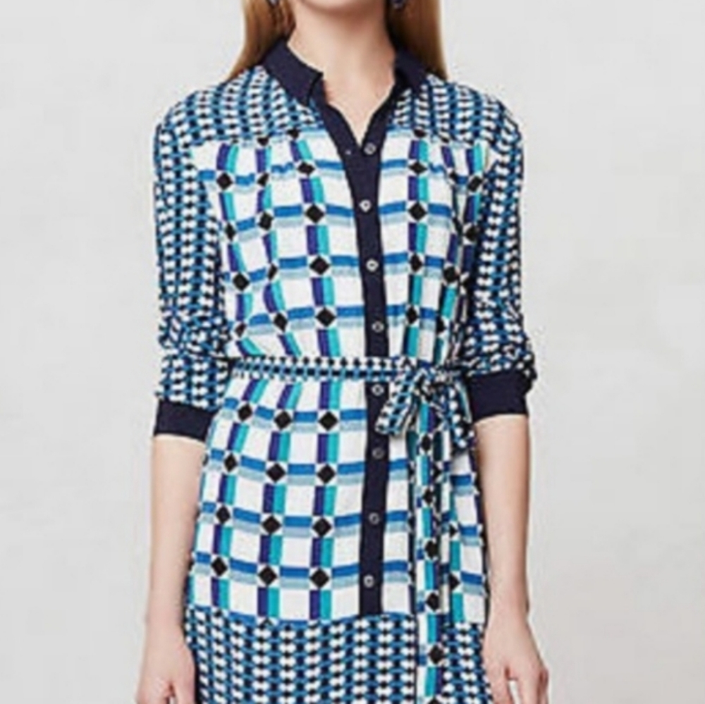 Anthropologie Maeve Geometric Shirtdress 8